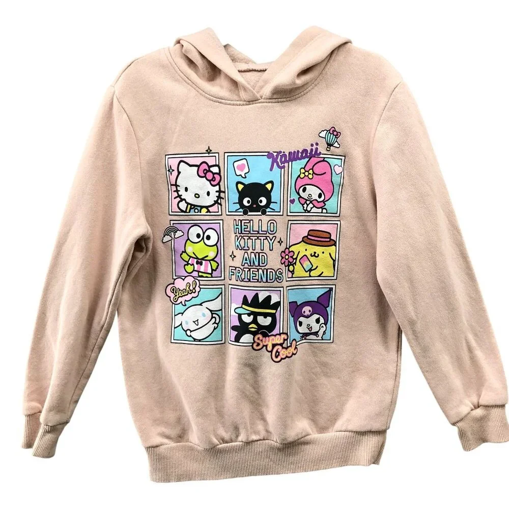 Sanrio Hello Kitty & Friends Hoodie Girls 6X/6 Peach Pullover Graphic Pink‎